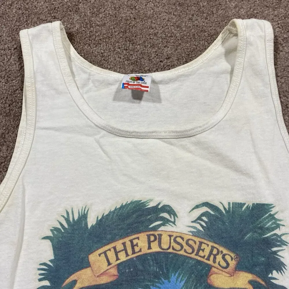 Pusser’s Experience Tank Top Mens L Vintage Made in USA Beach Graphic - Picture 8 of 16